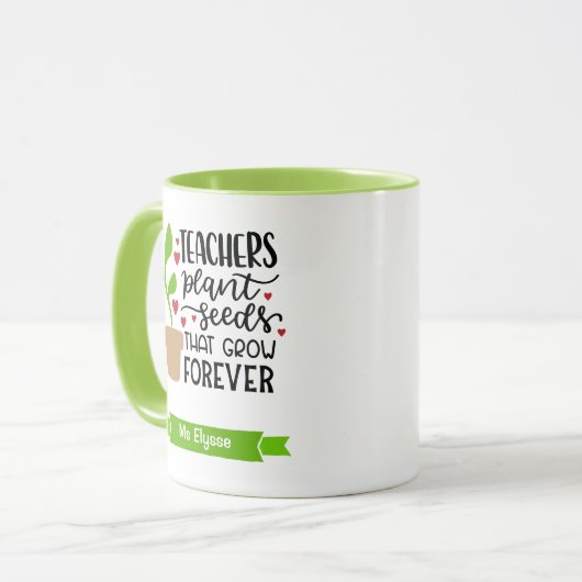 Aangepast Plant van leraar Zaaigoed dat eeuwig gro Mok (Voorkant links)