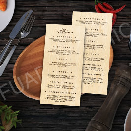 Aangepast plat restaurantmenu menu