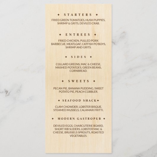 Aangepast plat restaurantmenu menu (Achterkant)