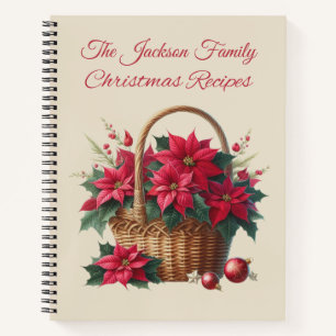 Aangepast Poinsettia Kerst Receptenboek Notitieboek