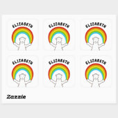 Aangepast Polar Beer & Regenboog Vierkante Sticker (Vel)