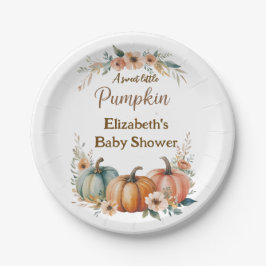 Aangepast pompoen Baby shower Papieren Bordje