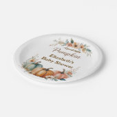 Aangepast pompoen Baby shower Papieren Bordje (Gekanteld)