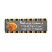 Aangepast pompoenpatroon met Oranje groene strepen Etiket (Voorkant)