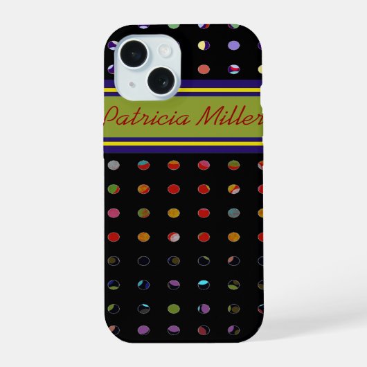 Aangepast poolpuntenpatroon iPhone 15 case (Achterkant)