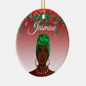 Aangepast Pop Art Girl - Aangepast Afrikaans-Ameri Keramisch Ornament (Rechts)