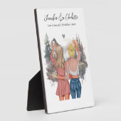 Aangepast portret beste vriend met herfstruimte fotoplaat (Zijkant)