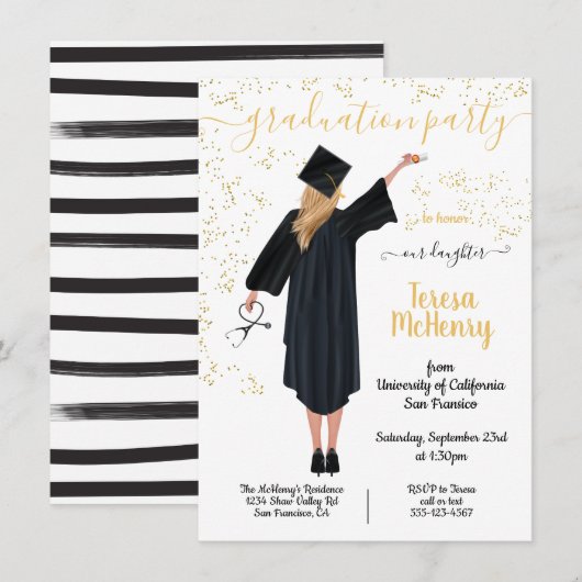 Aangepast portret medisch Afstuderen Kaart (Voorkant / Achterkant)