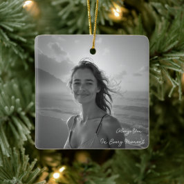 Aangepast Portret Van Haar – Eenvoudig Fotocadeau Keramisch Ornament
