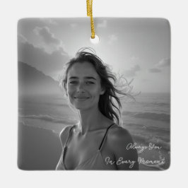 Aangepast Portret Van Haar – Eenvoudig Fotocadeau Keramisch Ornament