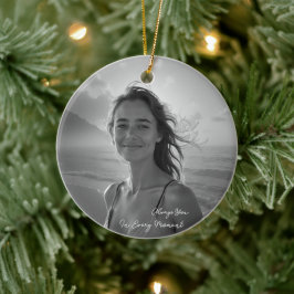 Aangepast Portret Van Haar – Eenvoudig Fotocadeau Keramisch Ornament