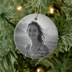 Aangepast Portret Van Haar – Eenvoudig Fotocadeau Keramisch Ornament