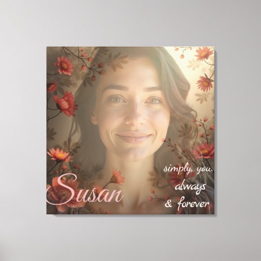 Aangepast Portret voor Haar – Gepersonaliseerd Fot Canvas Afdruk (Voorkant)