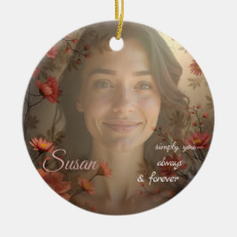 Aangepast Portret voor Haar – Gepersonaliseerd Fot Keramisch Ornament