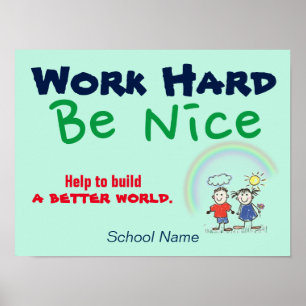 Aangepast Poster 'Een betere wereld bouwen' op sch