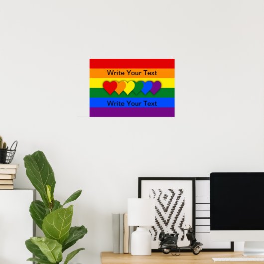 Aangepast Poster LGBT-vlag (Thuiskantoor)