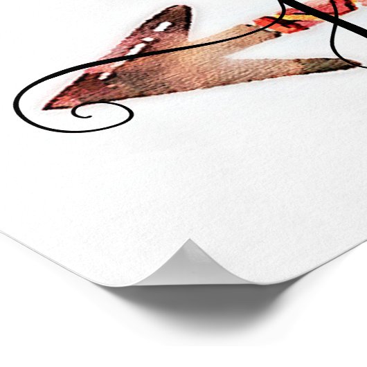 Aangepast poster met de florale pijl (Hoek)