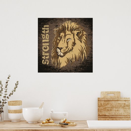 Aangepast poster op basis van leeuwenhoofd (Keuken)