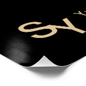 Aangepast POSTER TEKEN Blauwgroen Goud Zwart Moder (Hoek)