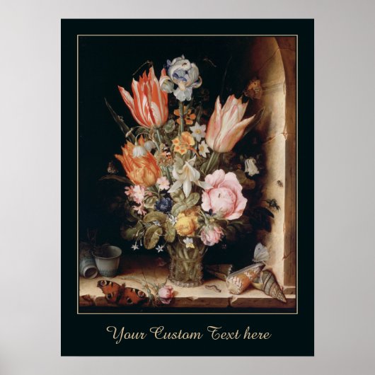 Aangepast poster van de bloemen van Van den Berghe (Voorkant)