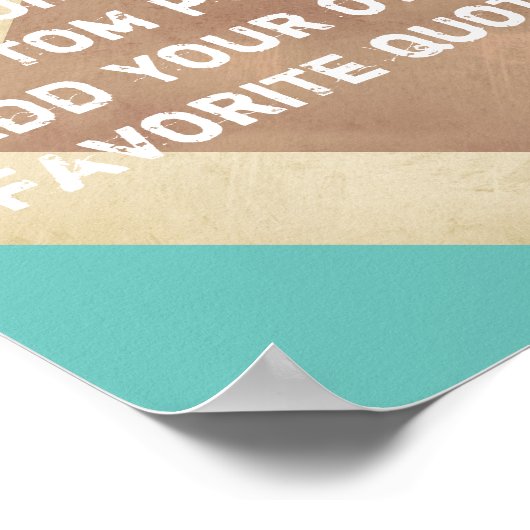 aangepast poster voegt uw eigen offerte blauwgroen (Hoek)