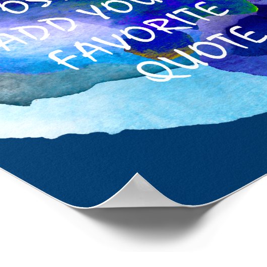 aangepast poster voegt uw eigen quotumblauwe water (Hoek)