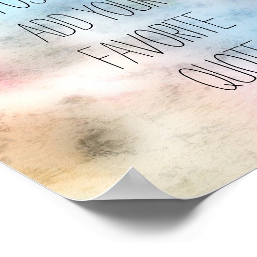 aangepast poster voegt uw eigen quotumblauwe water (Hoek)