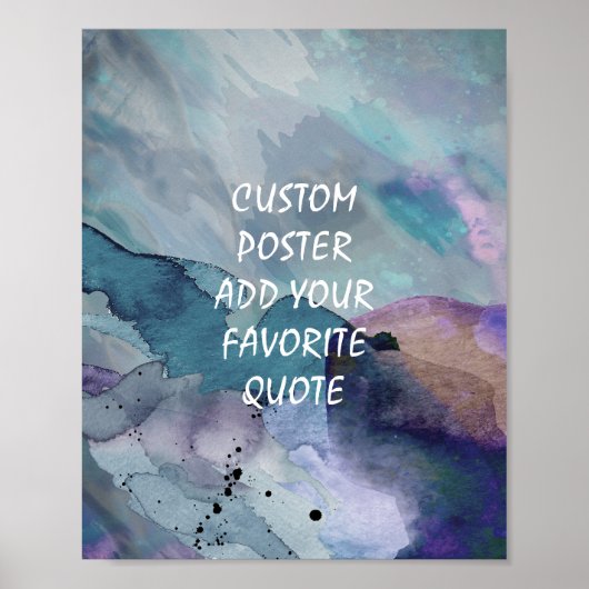 aangepast poster voegt uw eigen quotumblauwe water (Voorkant)