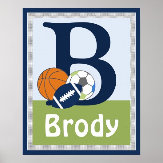 Aangepast Poster voor de naam van kleine sporters (Voorkant)