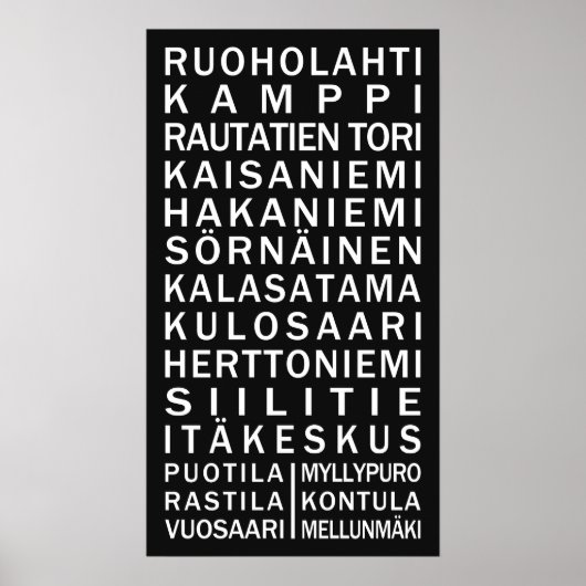 Aangepast poster voor Helsinki Metro Scroll (Voorkant)