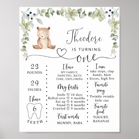 Aangepast poster voor mijlpaal beer (Voorkant)