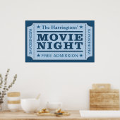 Aangepast poster voor naam en dag "Movie Ticket" (Keuken)