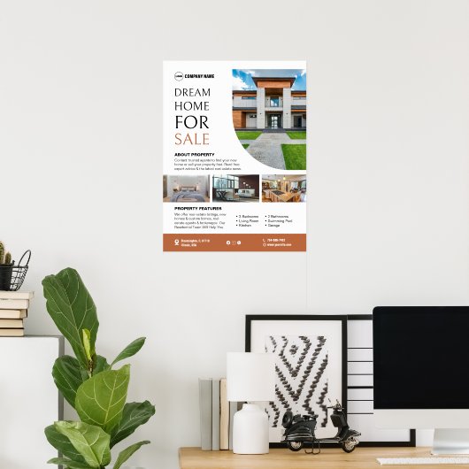 Aangepast Poster voor onroerend goed (Thuiskantoor)