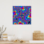 Aangepast Poster voor regenboogfractal (Keuken)