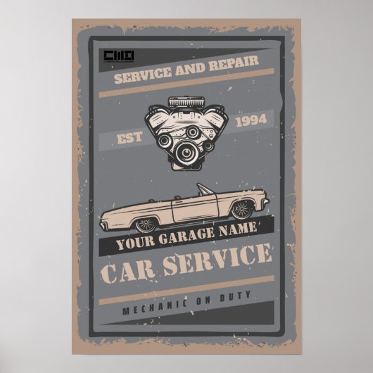 Aangepast Poster voor reparatie van de garage (Voorkant)