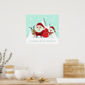 aangepast poster voor Santa, Reindeer en Snowman (Keuken)