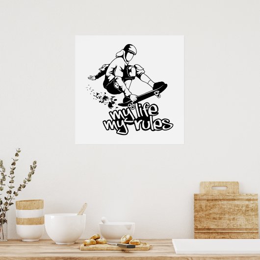 Aangepast poster voor skateboarden (Keuken)
