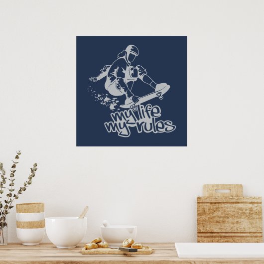 Aangepast poster voor skateboarden (Keuken)