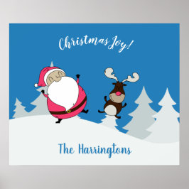 Aangepast poster voor snelle kersttekst en rendier