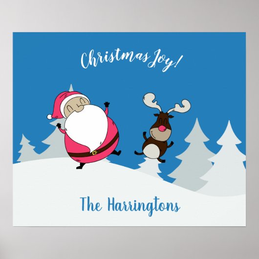 Aangepast poster voor snelle kersttekst en rendier (Voorkant)