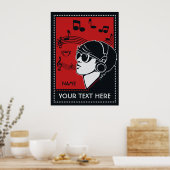 Aangepast Poster voor tekstdeco-muziek (Keuken)