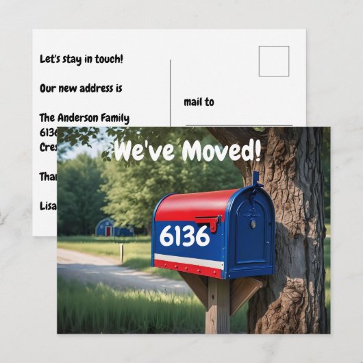 Aangepast postvak We hebben adreswijziging verplaa Briefkaart (Voorkant / Achterkant)