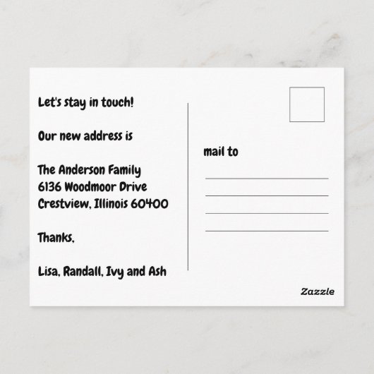 Aangepast postvak We hebben adreswijziging verplaa Briefkaart (Achterkant)