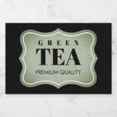 Aangepast potje label voor groene theeblaadjes of voedselcontainer etiket (Enkel label)