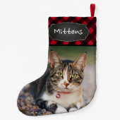 Aangepast pottenbakje Foto Rustic Red Buffalo Kleine Kerstsok (Achterkant)