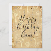 Aangepast prachtig Antiek -  Keys Birthday Feestdagenkaart (Voorkant)