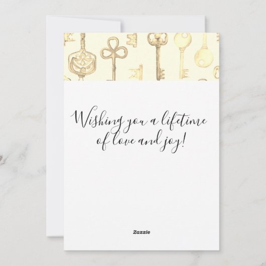 Aangepast prachtig Antiek -  Keys Birthday Feestdagenkaart (Achterkant)