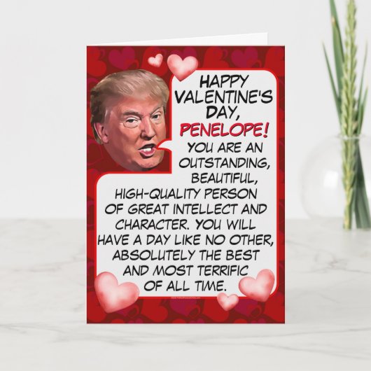 Aangepast President Donald Trump Funny Valentijnsd Feestdagen Kaart (Voorkant)
