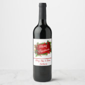 Aangepast Prettig Kerstfeest Wijn Etiket (Voorkant)