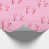 Aangepast prettig kerstSnoep rozeAchtergrond Cadeaupapier (Hoek)